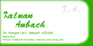 kalman ambach business card